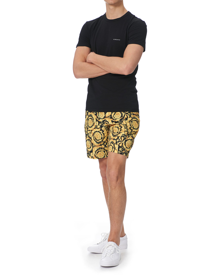 Homme | Maillots De Bain | Versace | Barocco Swim Trunks Black/Gold