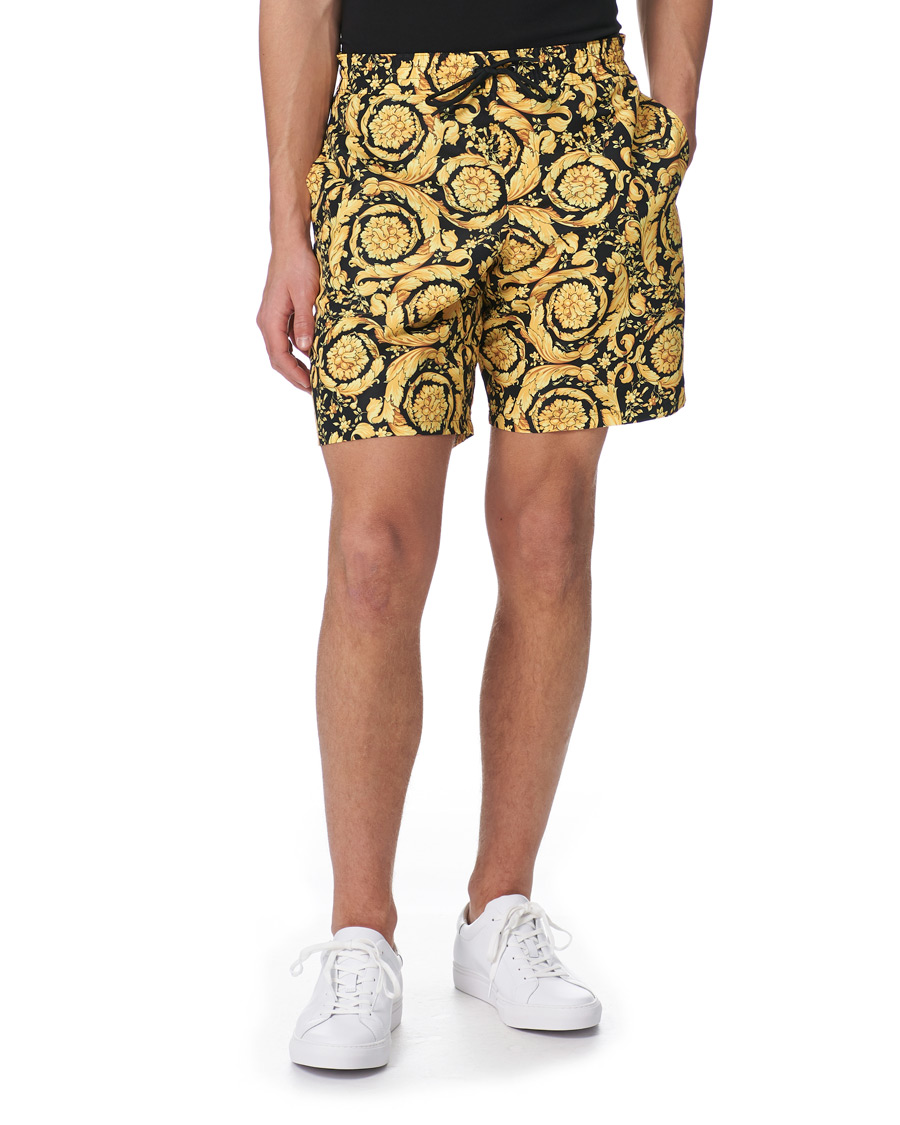 Homme | Maillots De Bain | Versace | Barocco Swim Trunks Black/Gold