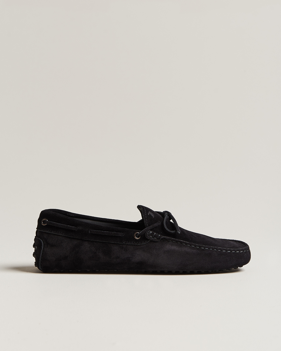 Homme | Tod's Lacetto Gommino Carshoe Black Suede | Tod's | Lacetto Gommino Carshoe Black Suede