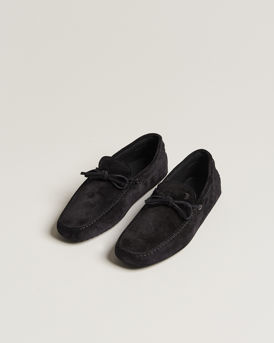 Homme | Chaussures En Daim | Tod's | Lacetto Gommino Carshoe Black Suede