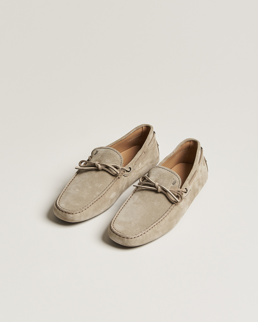 Homme | Tod's Lacetto Gommino Carshoe Taupe Suede | Tod's | Lacetto Gommino Carshoe Taupe Suede