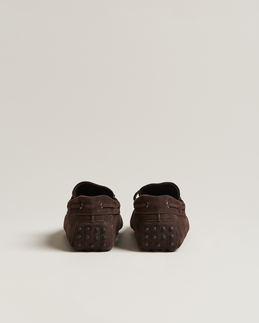 Homme | Tod's Lacetto Gommino Carshoe Dark Brown Suede | Tod's | Lacetto Gommino Carshoe Dark Brown Suede
