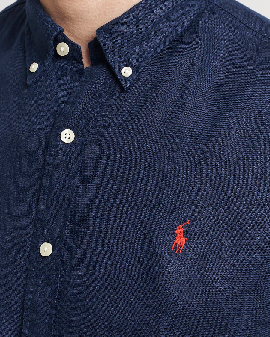 Homme | Chemises | Polo Ralph Lauren | Slim Fit Linen Button Down Shirt Newport Navy
