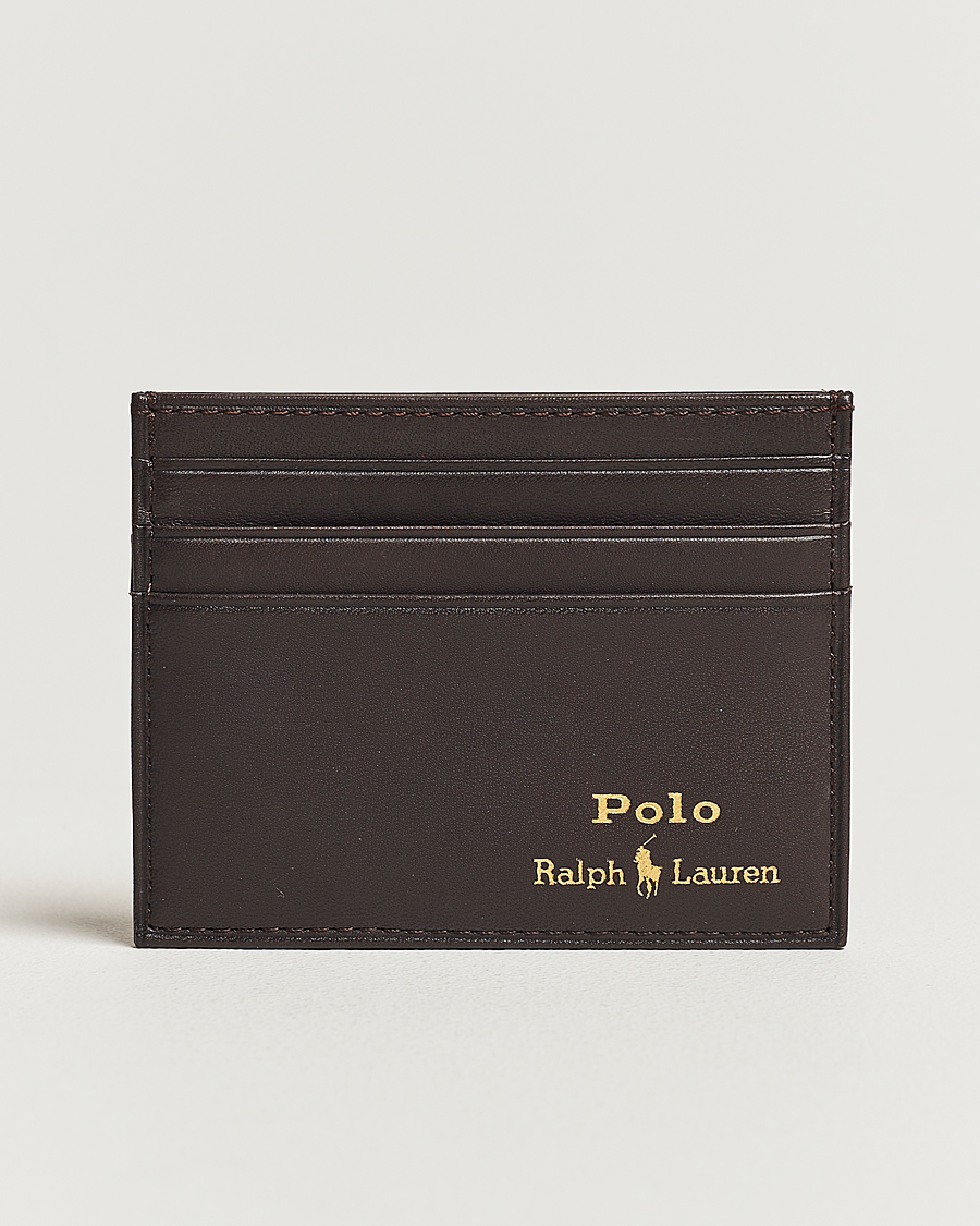 Homme | Polo Ralph Lauren Smooth Leather Credit Card Case Brown | Polo Ralph Lauren | Smooth Leather Credit Card Case Brown