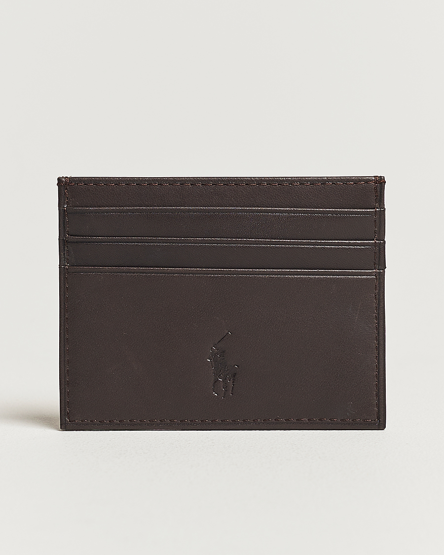 Homme | Polo Ralph Lauren Smooth Leather Credit Card Case Brown | Polo Ralph Lauren | Smooth Leather Credit Card Case Brown