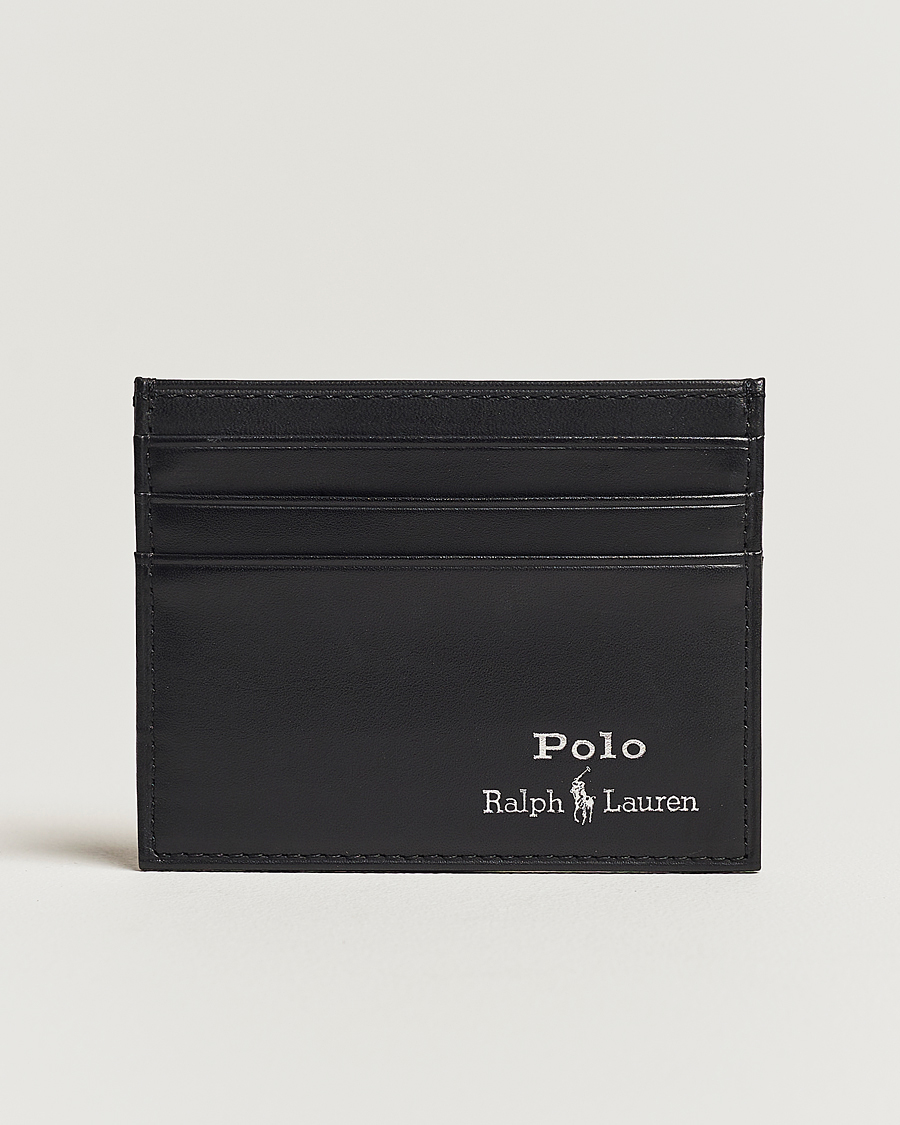 Homme | Polo Ralph Lauren Smooth Leather Credit Card Case Black | Polo Ralph Lauren | Smooth Leather Credit Card Case Black