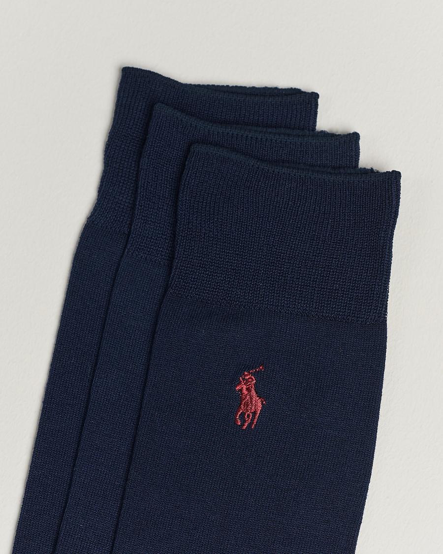 Homme | Preppy Authentic | Polo Ralph Lauren | 3-Pack Mercerized Cotton Socks Navy