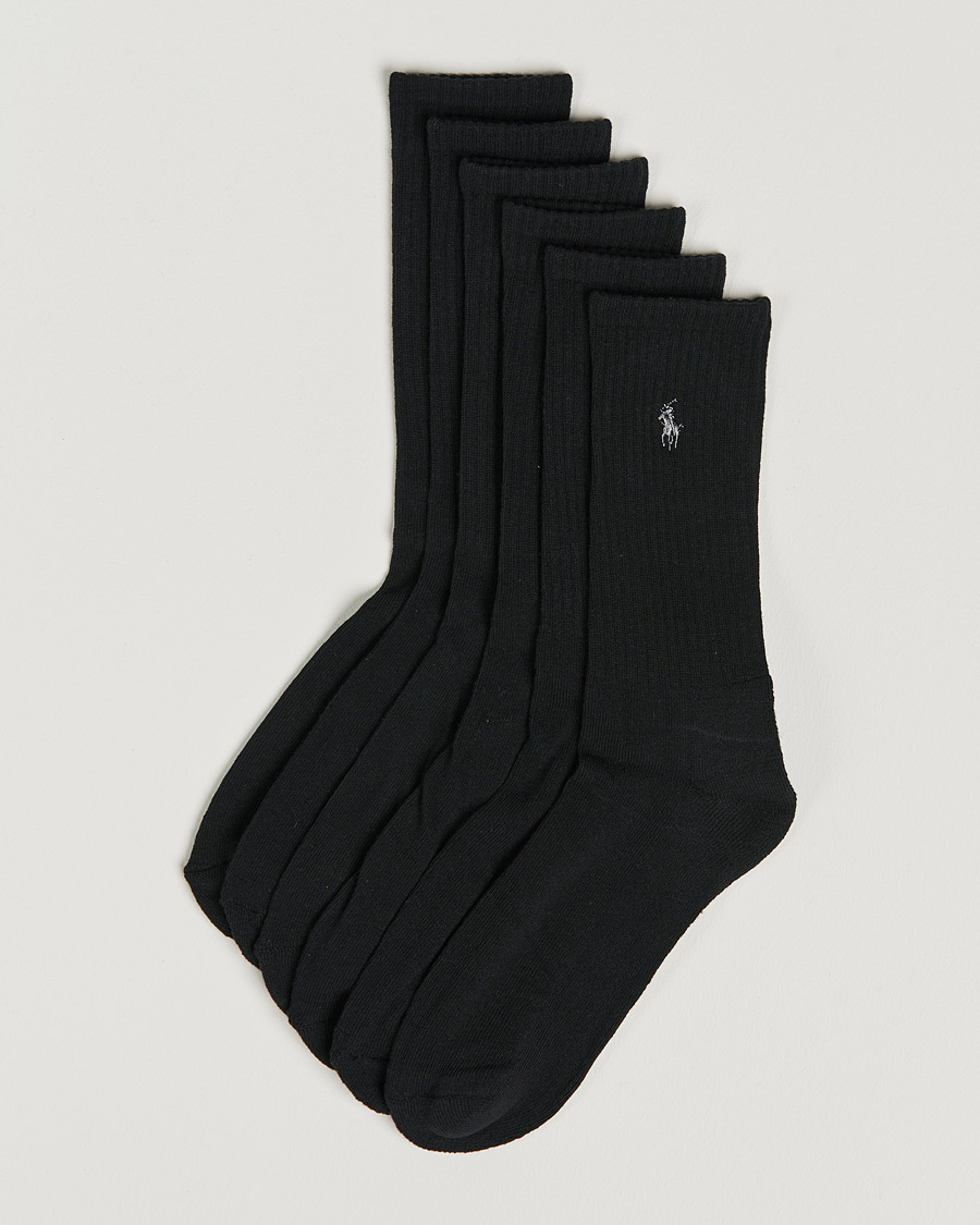 Homme | Sous-Vêtements Et Chaussettes | Polo Ralph Lauren | Polo Ralph Lauren6-Pack Cotton Crew SocksBlack