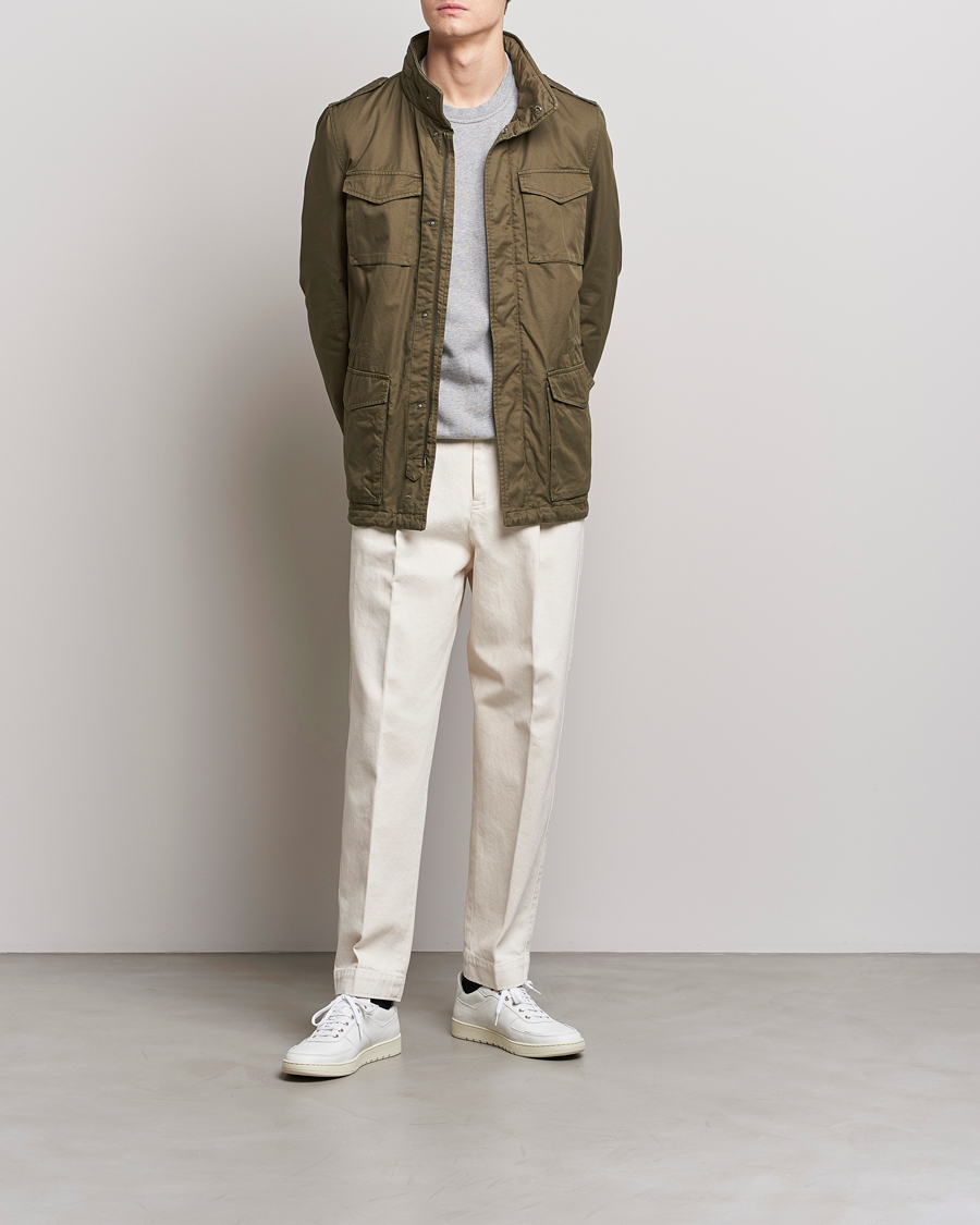 Homme | Manteaux Et Vestes | Herno | Cotton Field Jacket Army Green