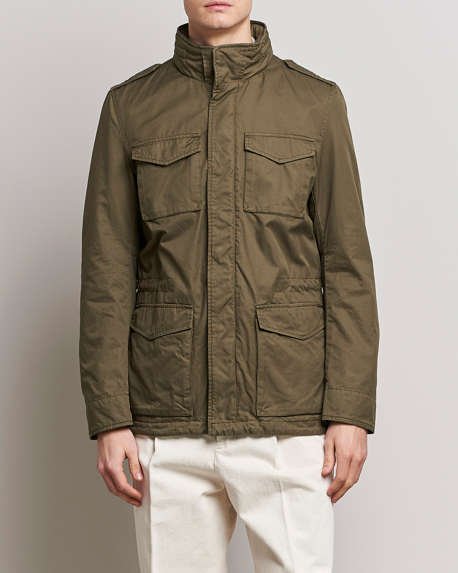Homme | Manteaux Et Vestes | Herno | Cotton Field Jacket Army Green