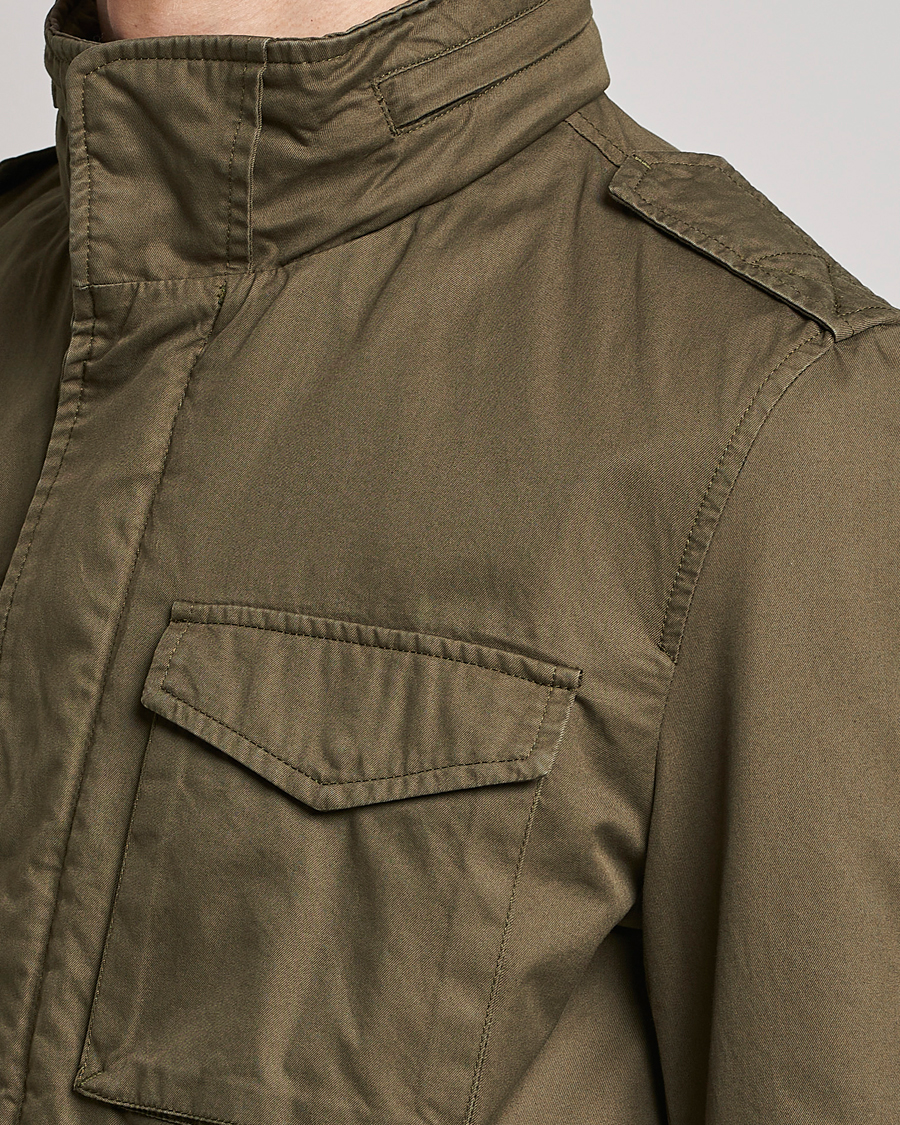 Homme | Manteaux Et Vestes | Herno | Cotton Field Jacket Army Green