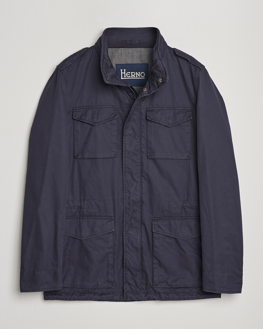 Homme | Manteaux Et Vestes | Herno | Cotton Field Jacket Navy