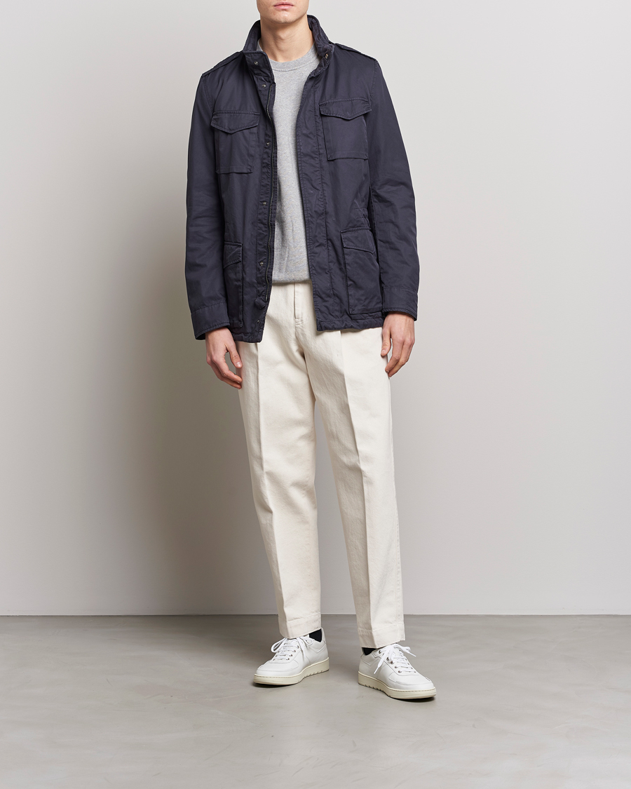 Homme | Manteaux Et Vestes | Herno | Cotton Field Jacket Navy
