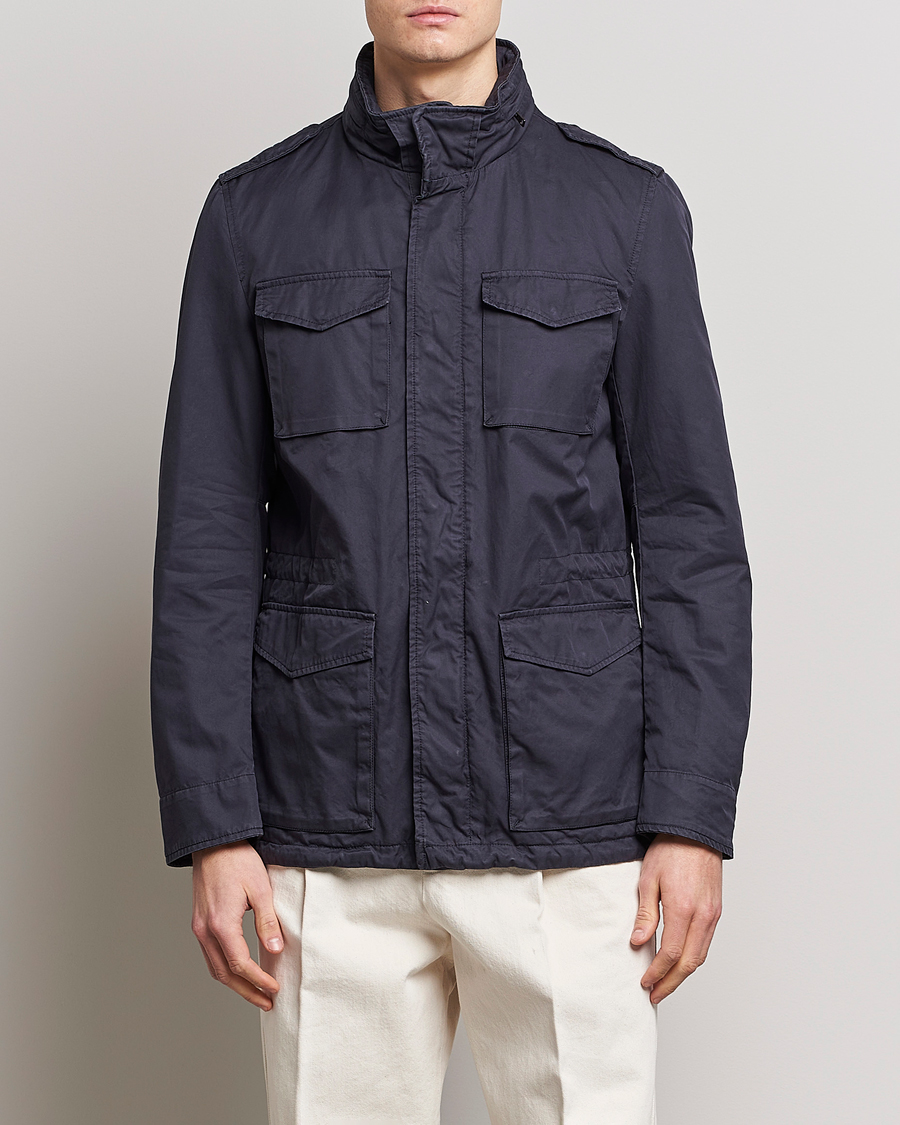Homme | Manteaux Et Vestes | Herno | Cotton Field Jacket Navy