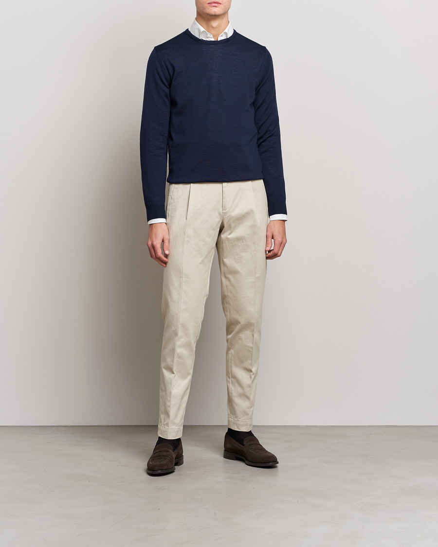 Homme | Pulls Et Tricots | Stenströms | Merino Crew Neck Navy
