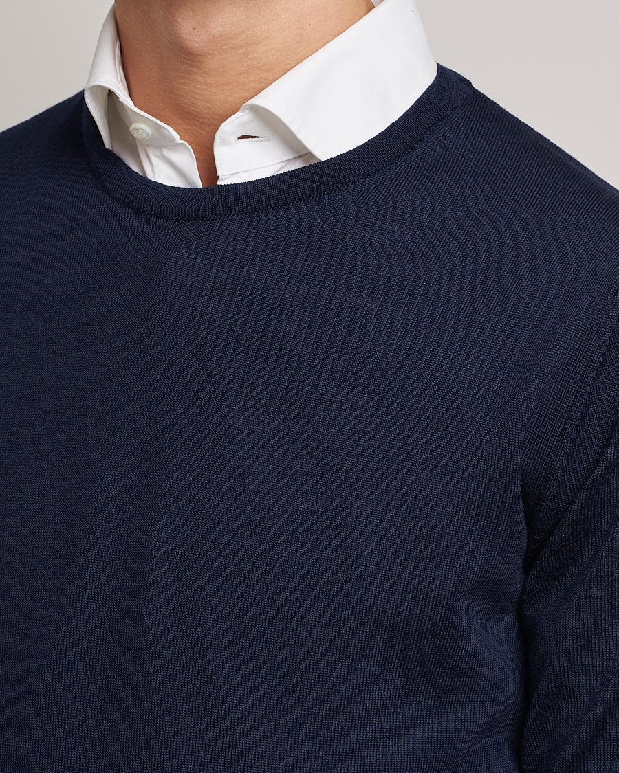 Homme | Pulls Et Tricots | Stenströms | Merino Crew Neck Navy