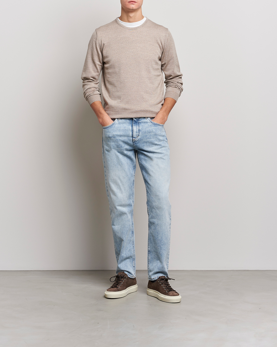 Homme | Pulls Et Tricots | Stenströms | Merino Crew Neck Sand