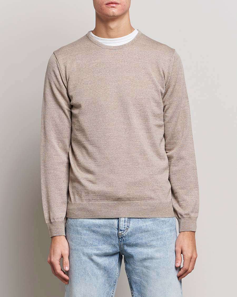 Homme | Pulls Et Tricots | Stenströms | Merino Crew Neck Sand