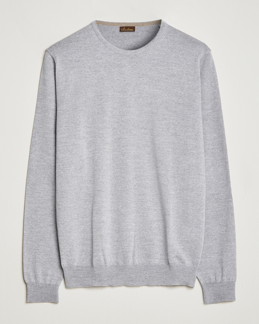 Homme | Pulls Et Tricots | Stenströms | Merino Crew Neck Light Grey