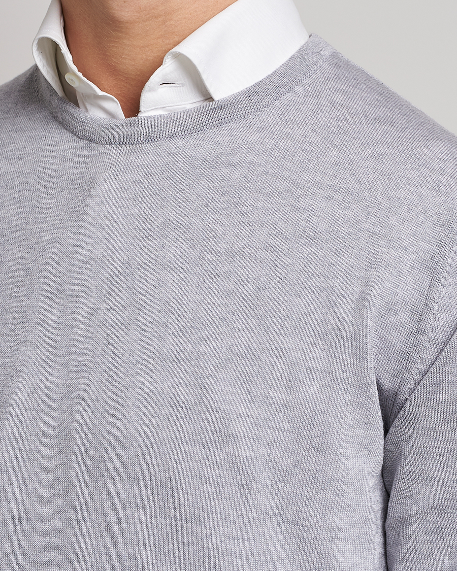 Homme | Pulls Et Tricots | Stenströms | Merino Crew Neck Light Grey