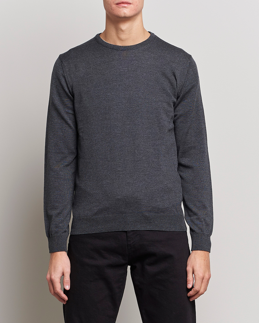 Homme | Pulls Et Tricots | Stenströms | Merino Crew Neck Anthracite