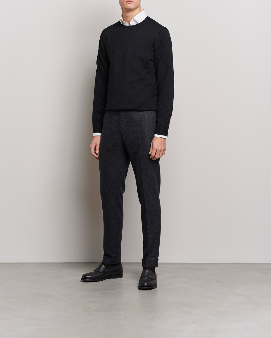 Homme | Pulls Et Tricots | Stenströms | Merino Crew Neck Black