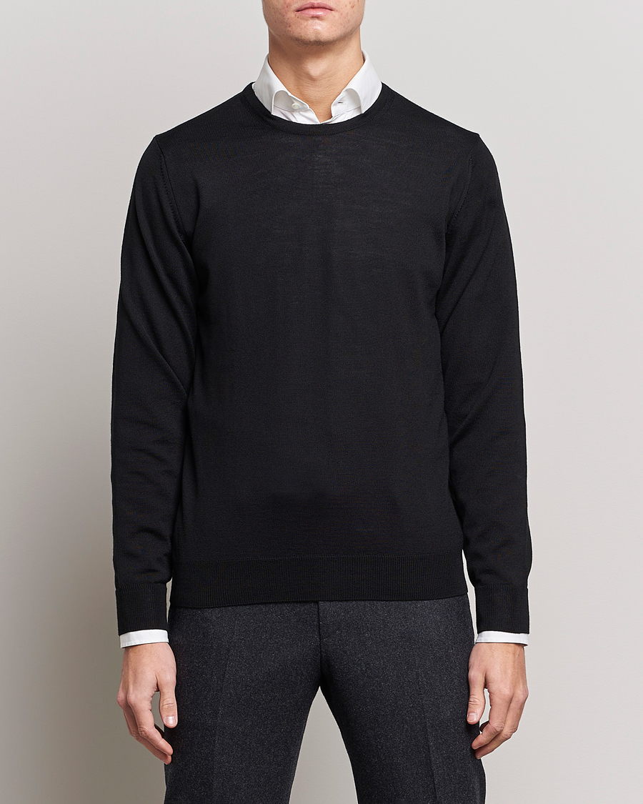 Homme | Pulls Et Tricots | Stenströms | Merino Crew Neck Black