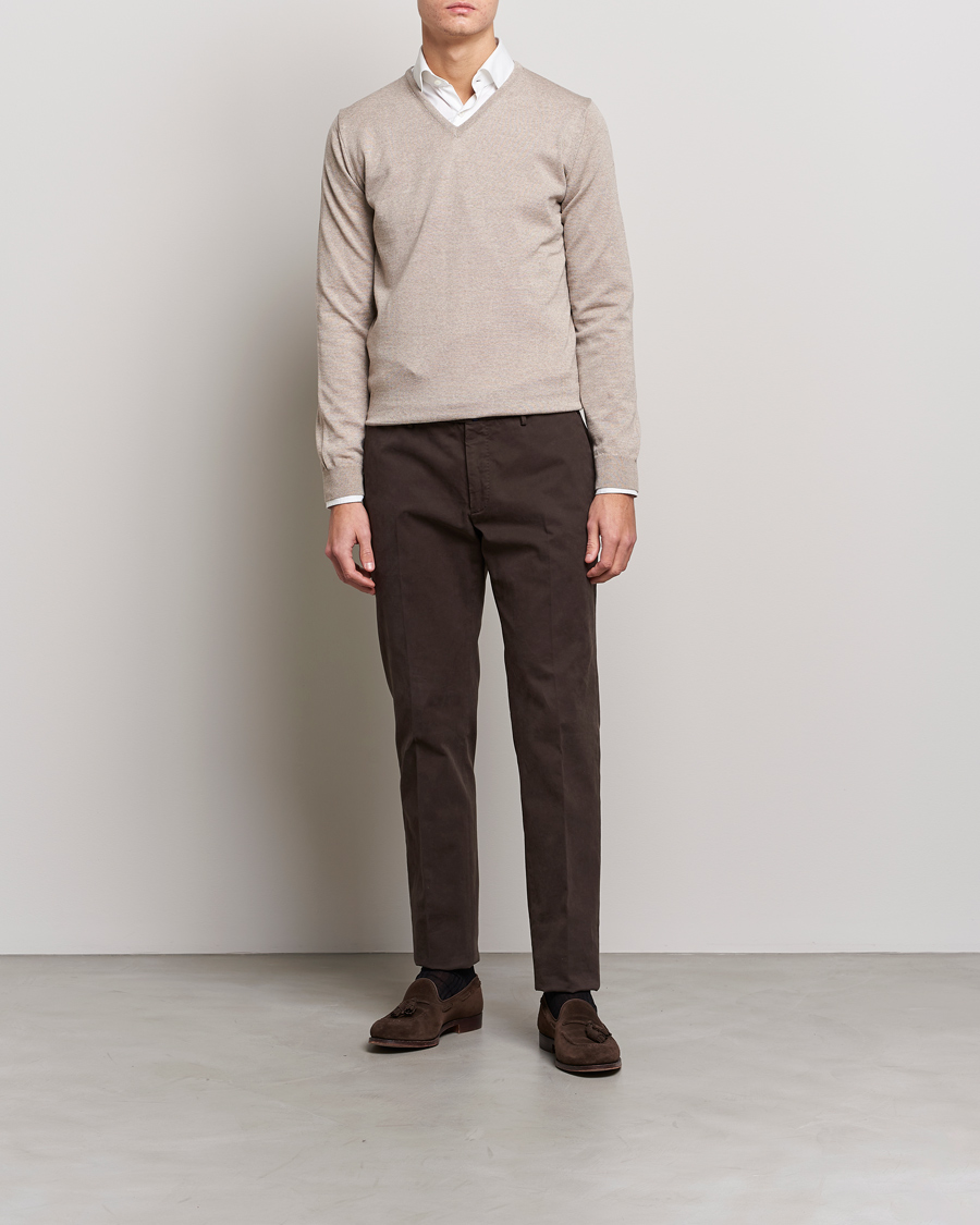Homme | Pulls Et Tricots | Stenströms | Merino V-Neck Sand
