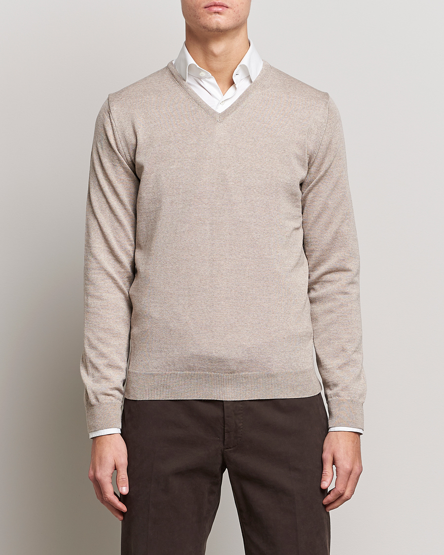 Homme | Pulls Et Tricots | Stenströms | Merino V-Neck Sand