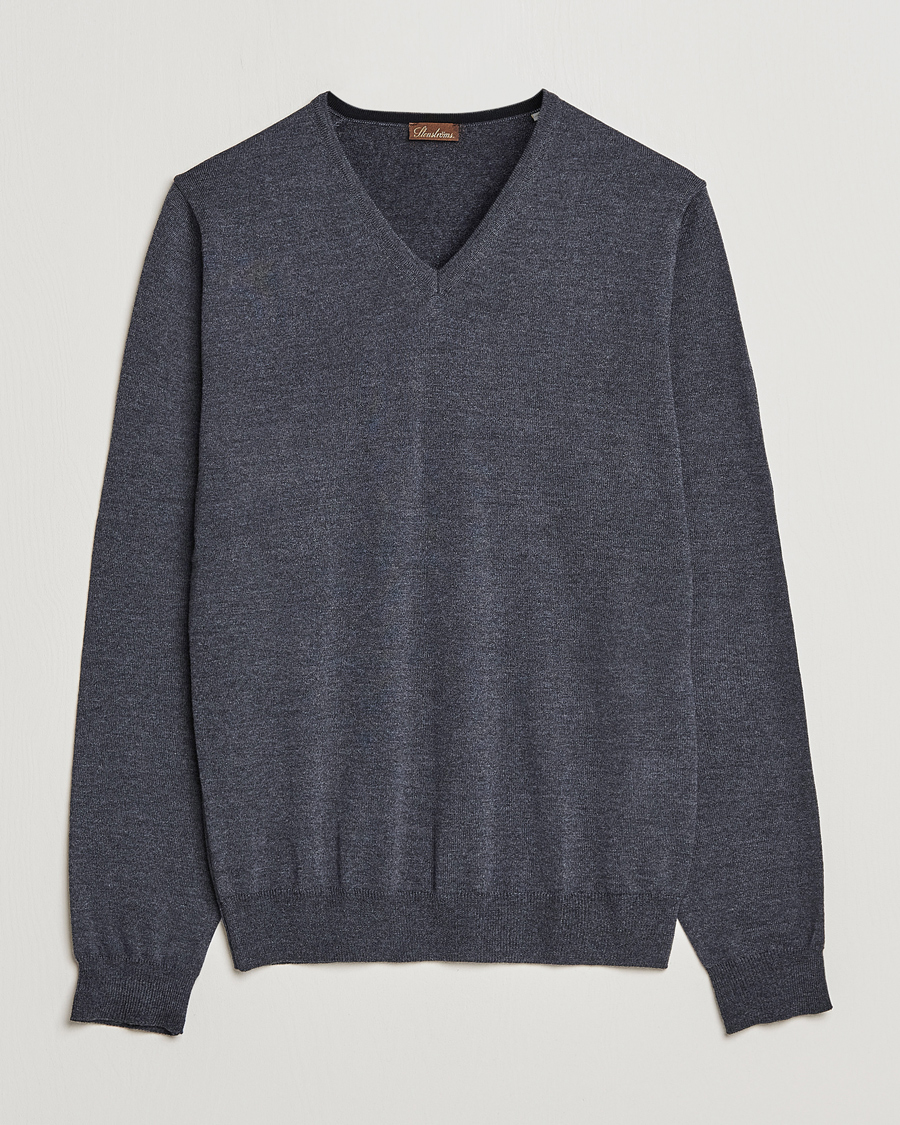 Homme | Pulls Et Tricots | Stenströms | Merino V-Neck Anthracite