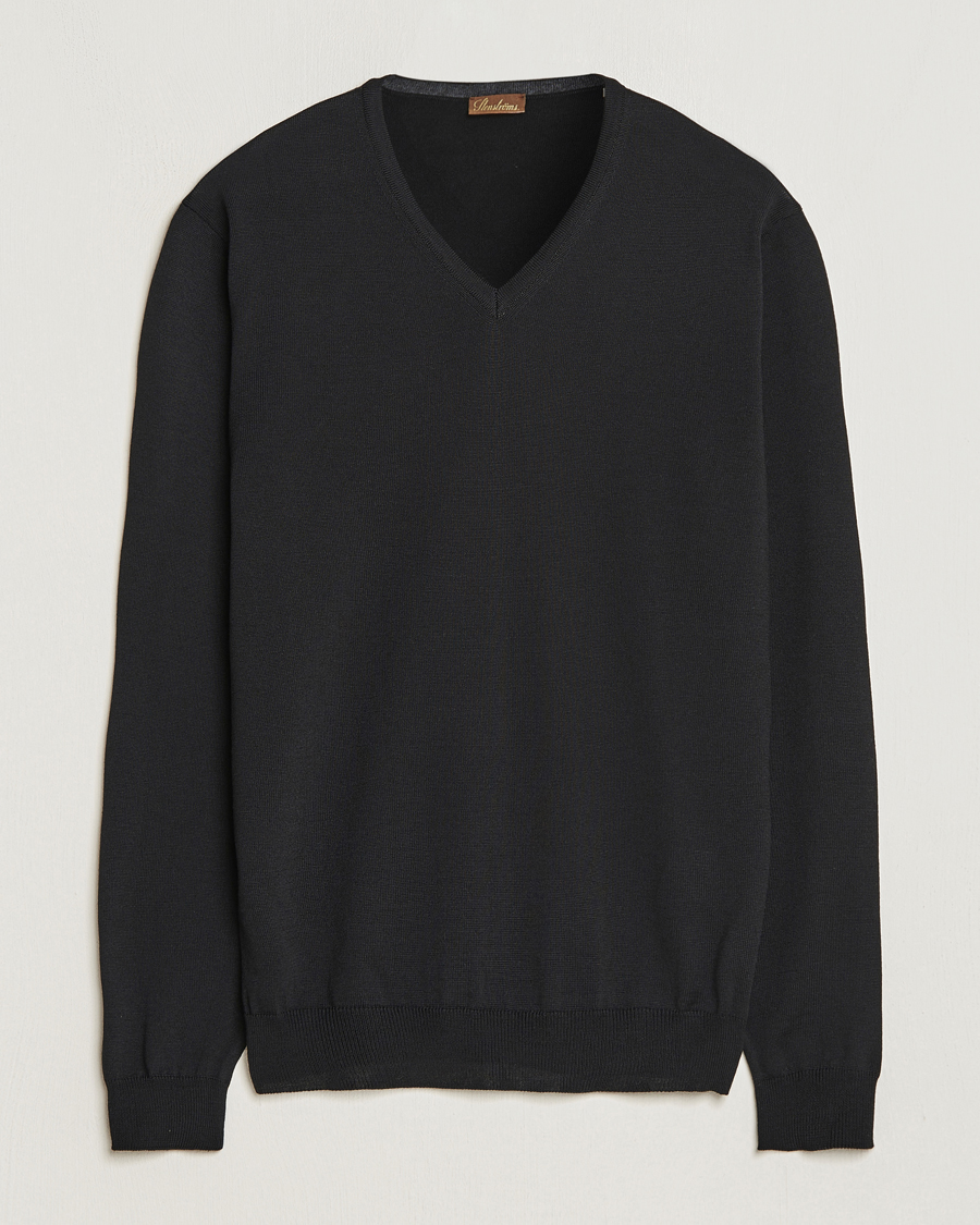 Homme | Pulls Et Tricots | Stenströms | Merino V-Neck Black