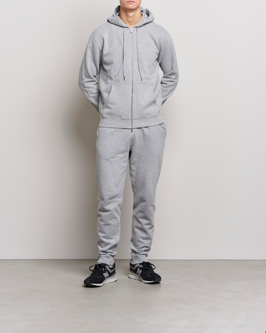 Homme | Pantalons | Sunspel | Cotton Loopback Track Pants Grey Melange
