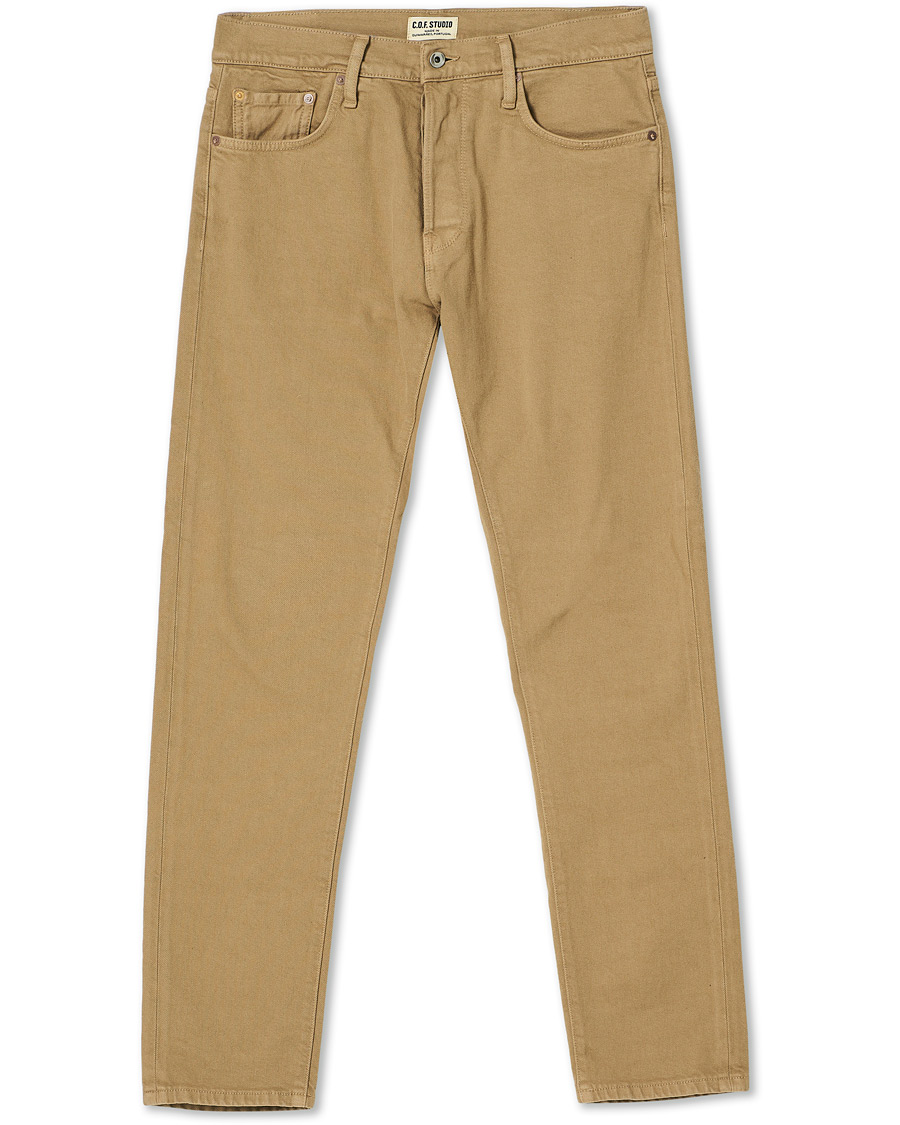 Homme | Jeans | C.O.F. Studio | M7 Tapered Organic Cotton Stretch Jeans Khaki Beige