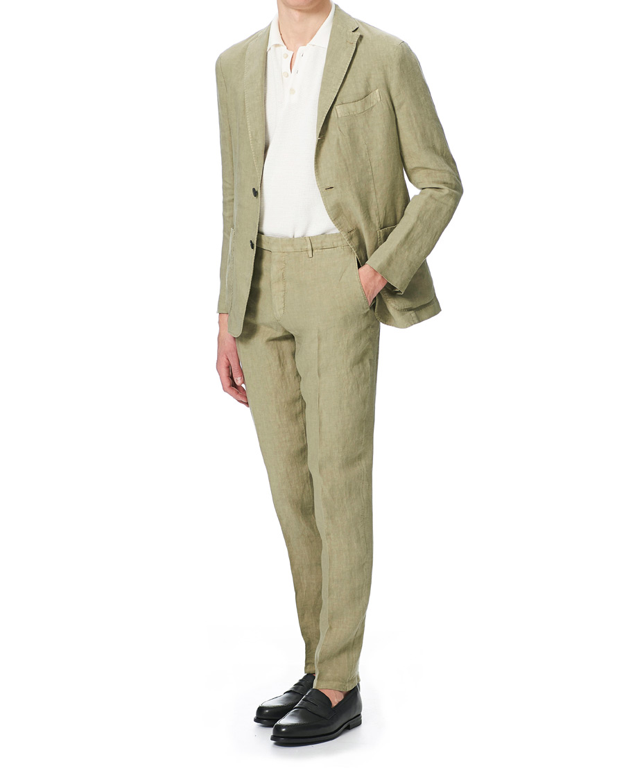 Homme | Costumes | Boglioli | K Jacket Patch Pocket Linen Suit Sage Green