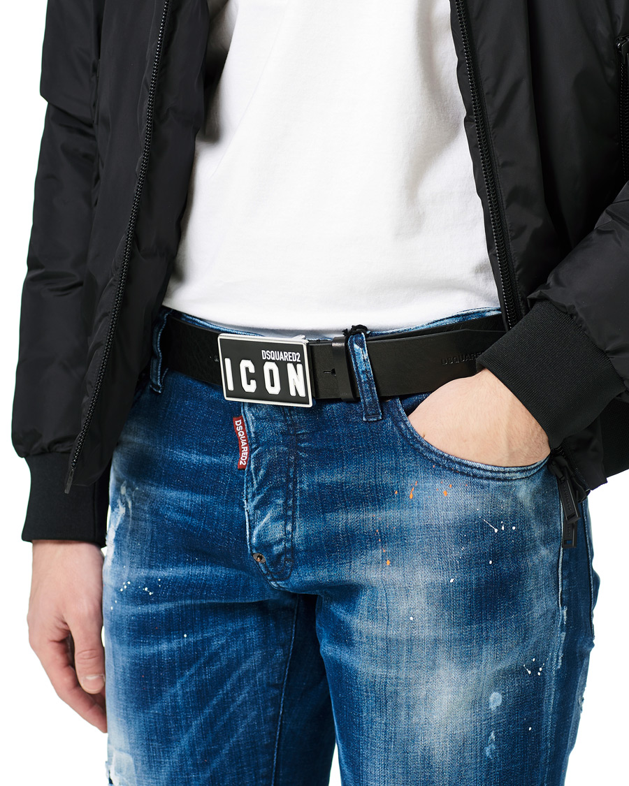 Homme | Dsquared2 Icon Plaque Belt Black | Dsquared2 | Icon Plaque Belt Black