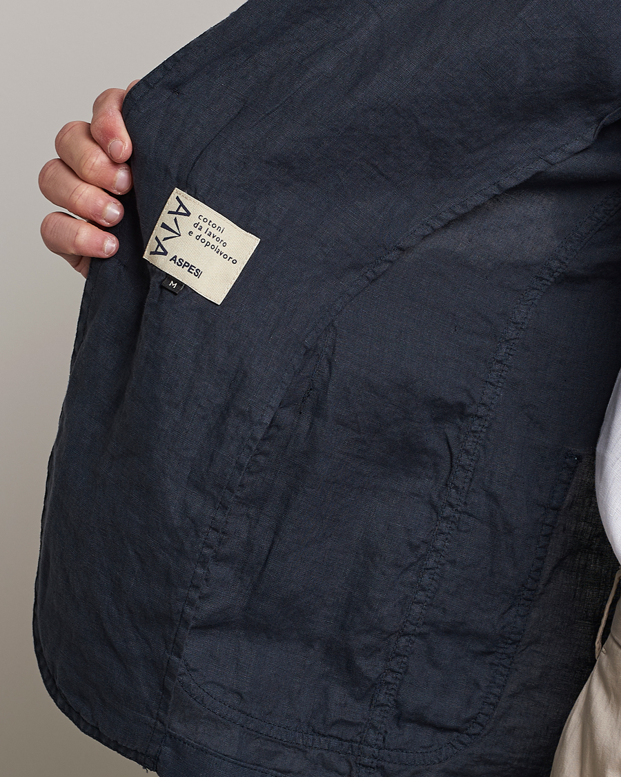 Homme | Blazers | Aspesi | Samuraki Linen Blazer Navy