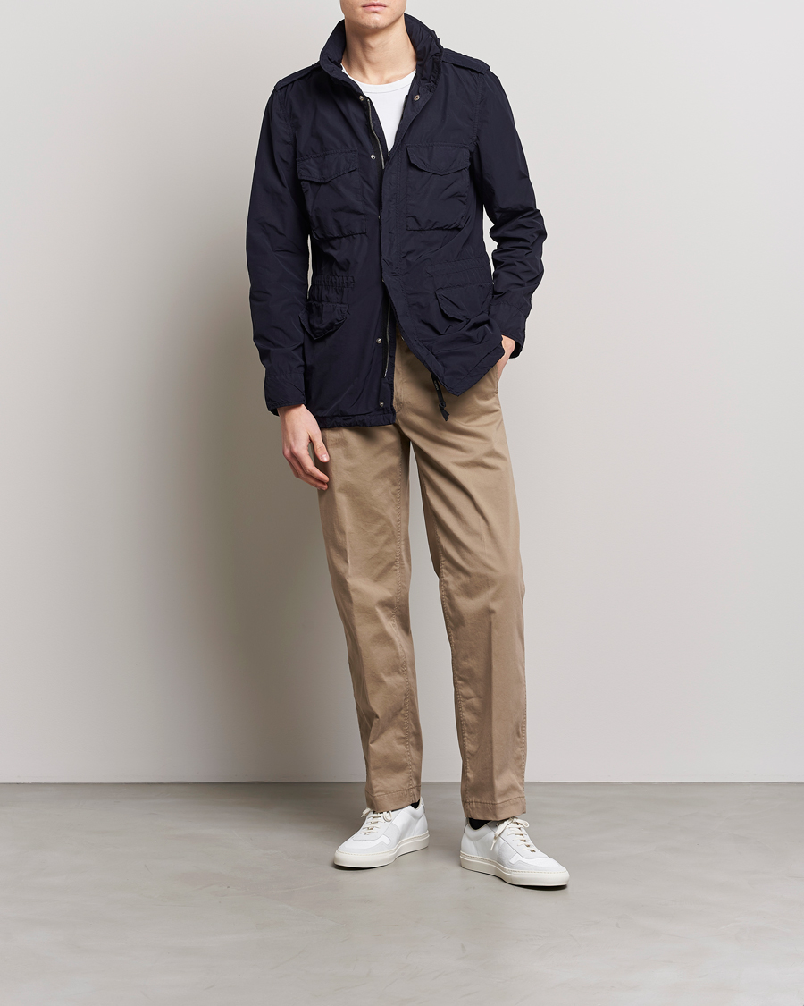 Homme | Manteaux Et Vestes | Aspesi | Giubotto Garment Dyed Field Jacket Navy