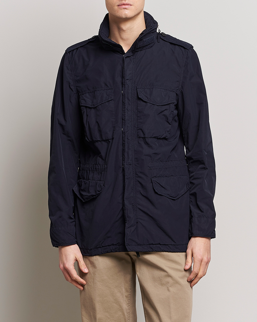 Homme | Vestes De Printemps | Aspesi | Giubotto Garment Dyed Field Jacket Navy