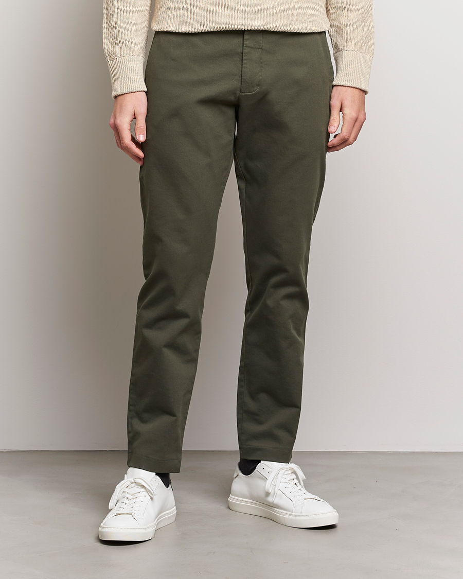 Homme | Pantalons | NN07 | Theo Regular Fit Stretch Chinos Army Green