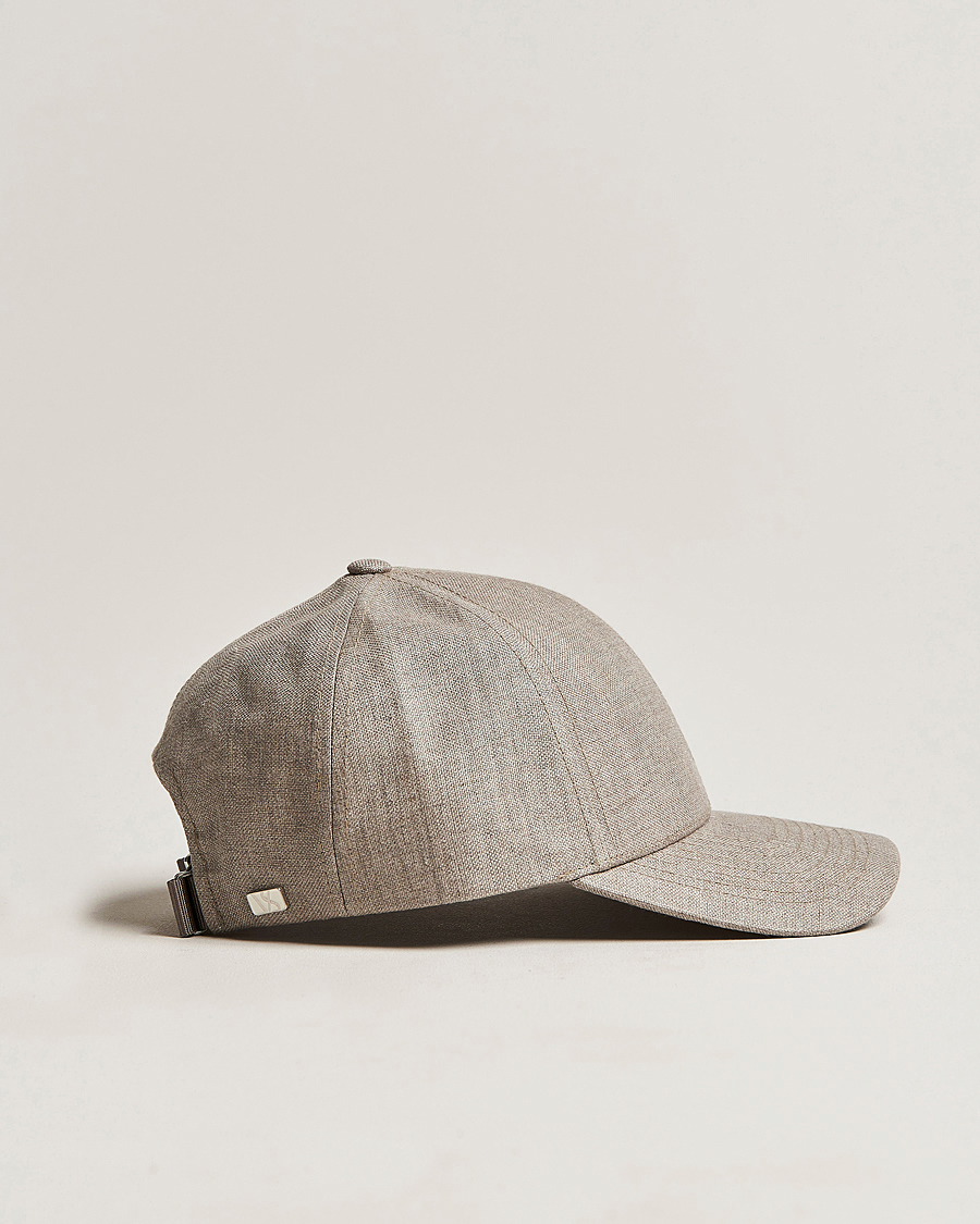 Homme | Bobs Et Casquettes | Varsity Headwear | Linen Baseball Cap Argent Khaki