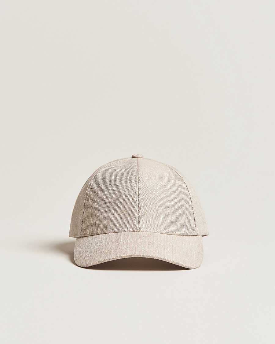Homme | Varsity Headwear Linen Baseball Cap Hampton Beige | Varsity Headwear | Linen Baseball Cap Hampton Beige