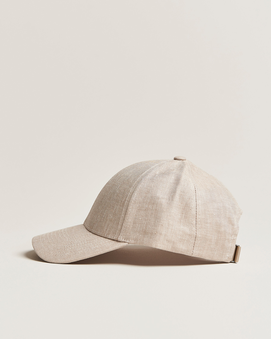 Homme | Varsity Headwear Linen Baseball Cap Hampton Beige | Varsity Headwear | Linen Baseball Cap Hampton Beige