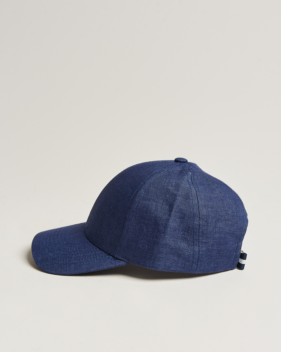 Homme | Varsity Headwear | Varsity Headwear | Linen Baseball Cap Oxford Blue