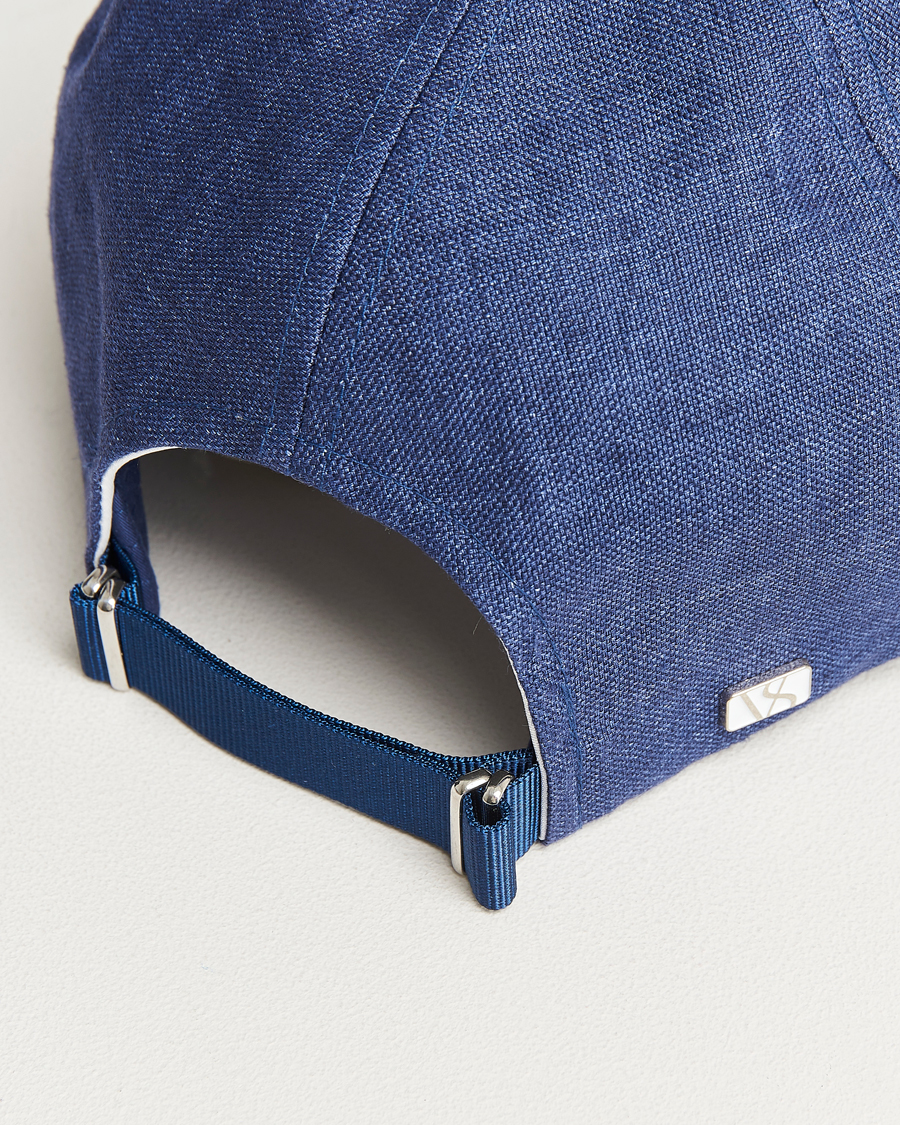 Homme | Bobs Et Casquettes | Varsity Headwear | Linen Baseball Cap Oxford Blue