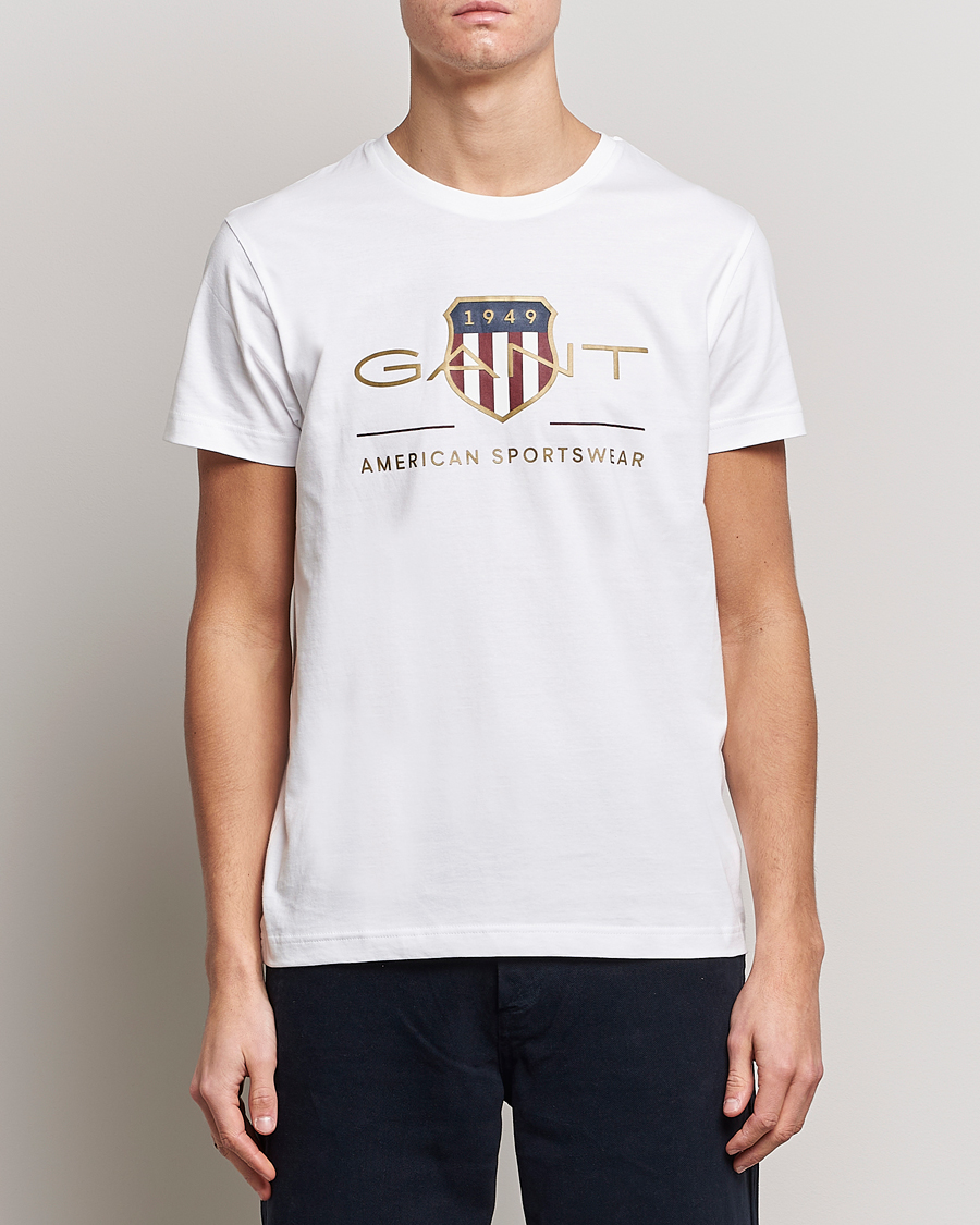 Homme | T-shirts | GANT | Archive Shield Logo T-Shirt White