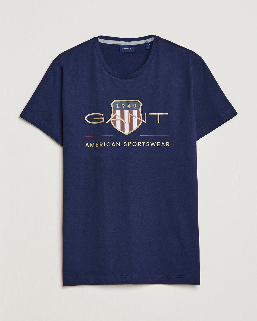 Homme | T-shirts | GANT | Archive Shield Logo T-Shirt Evening Blue