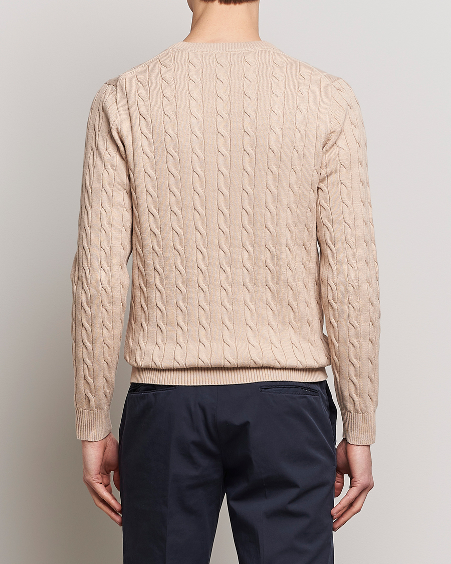Homme | Pulls Et Tricots | GANT | Cotton Cable Crew Neck Dry Sand