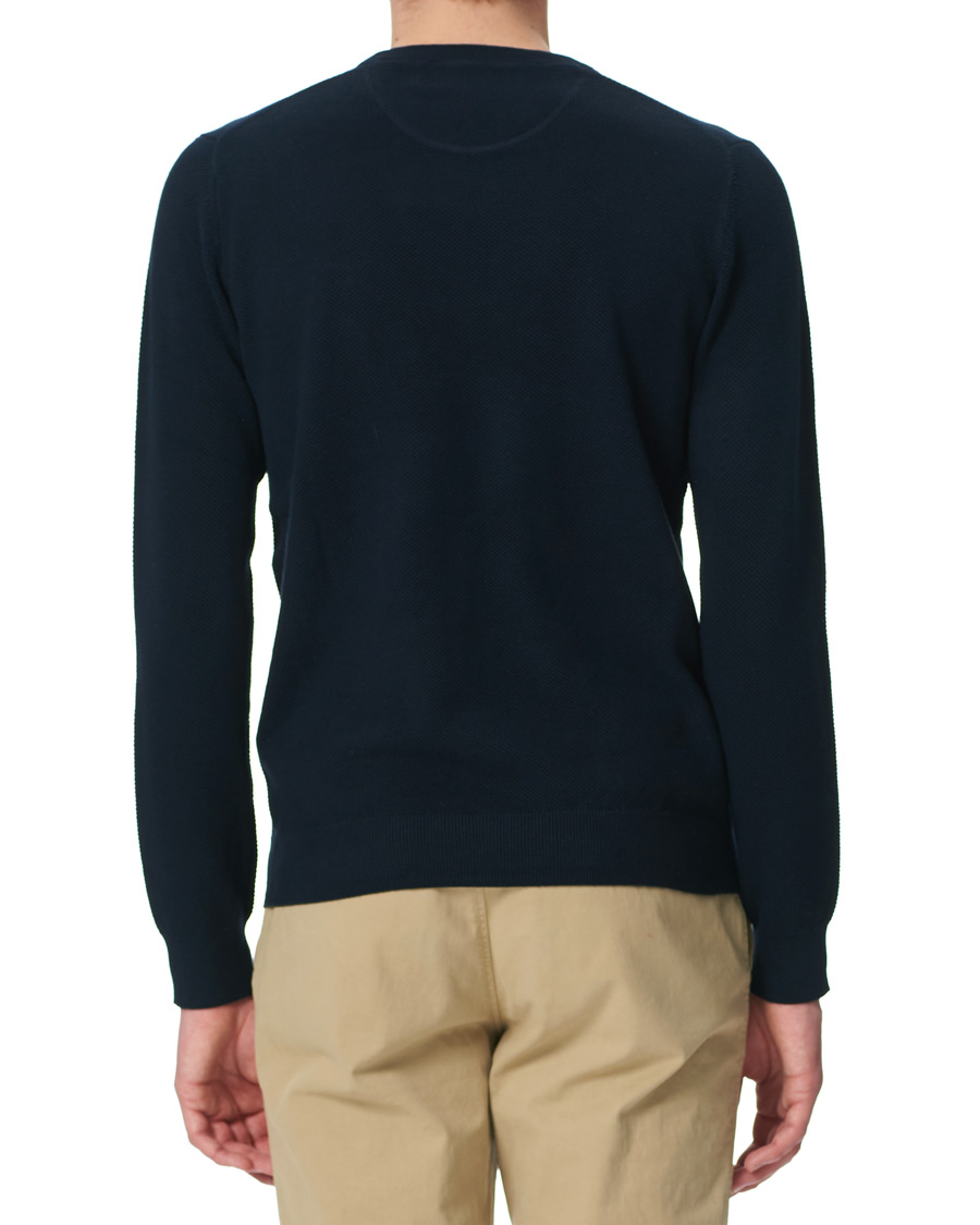 Homme | Pulls Et Tricots | GANT | Cotton Pique Crew Neck Eavning Blue