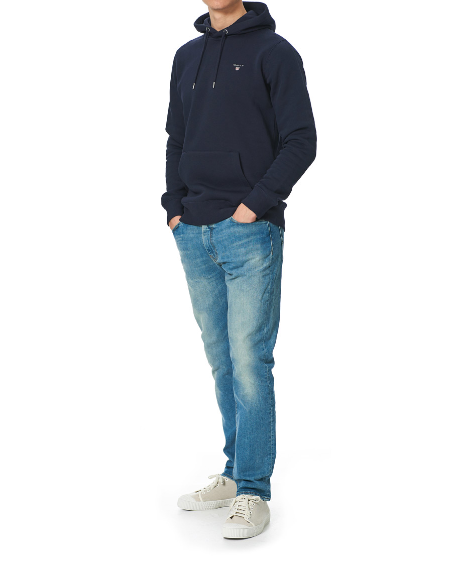 Homme | Pulls Et Tricots | Gant | Original Shield Logo Hoodie Evening Blue