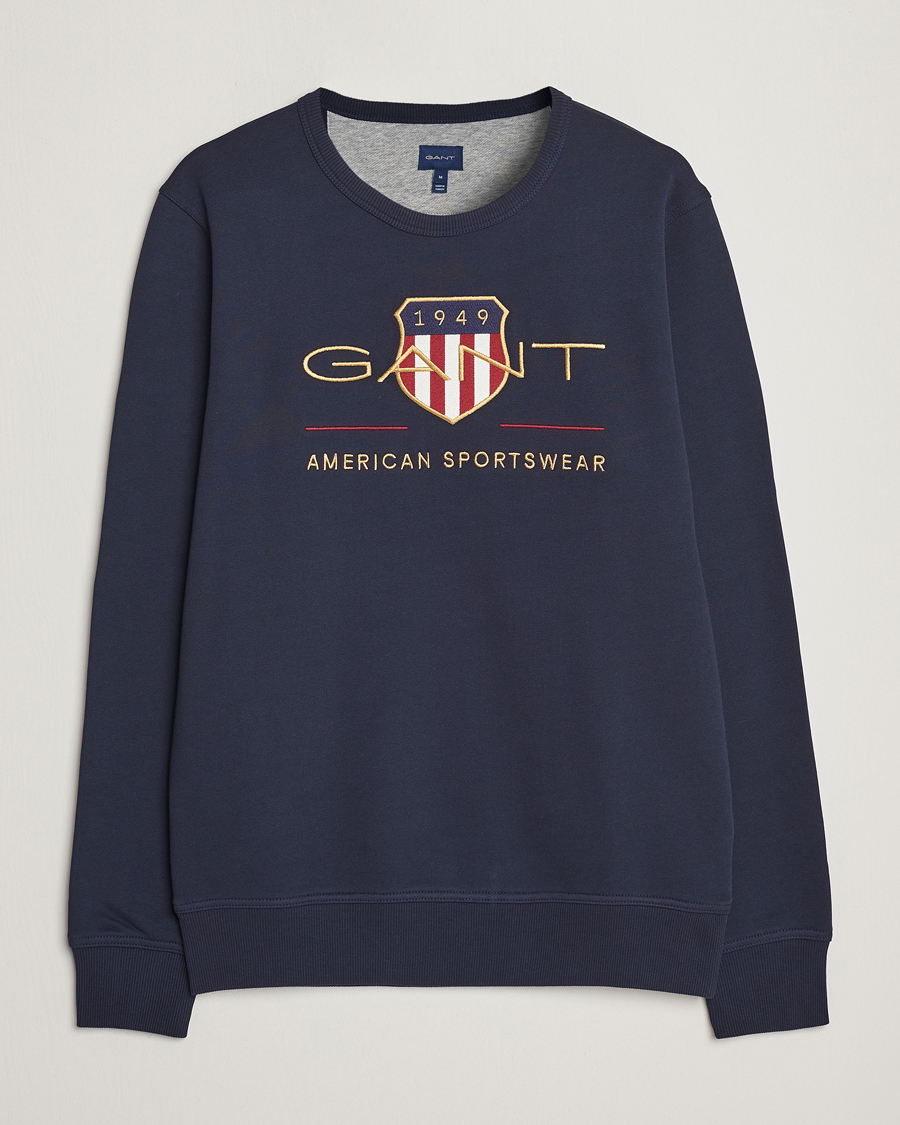 Homme | Pulls Et Tricots | GANT | Archive Shield Crew Neck Sweatershirt Evening Blue